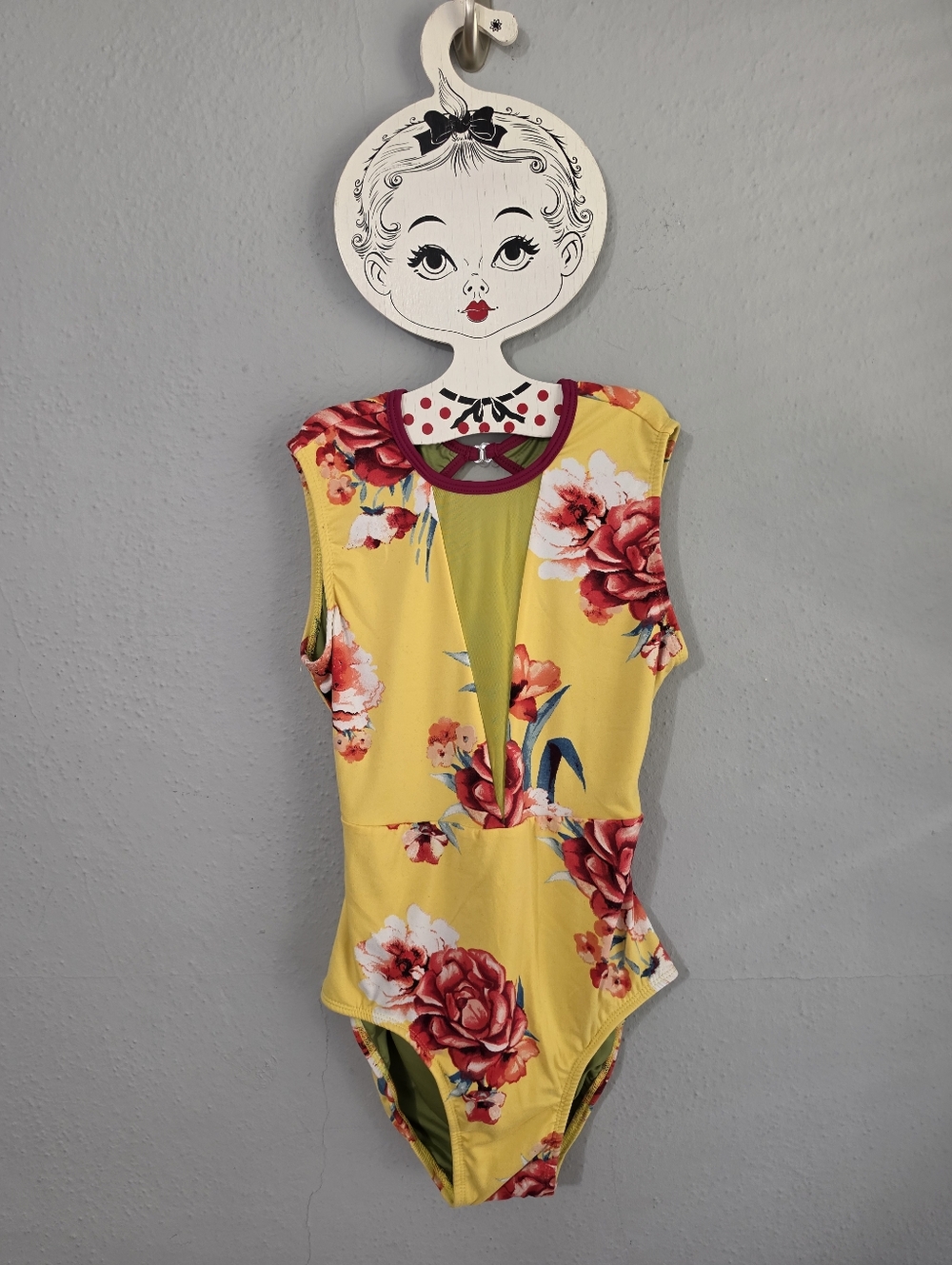 Details Dancewear Vibrant Floral Bodysuit Leotard Size MA